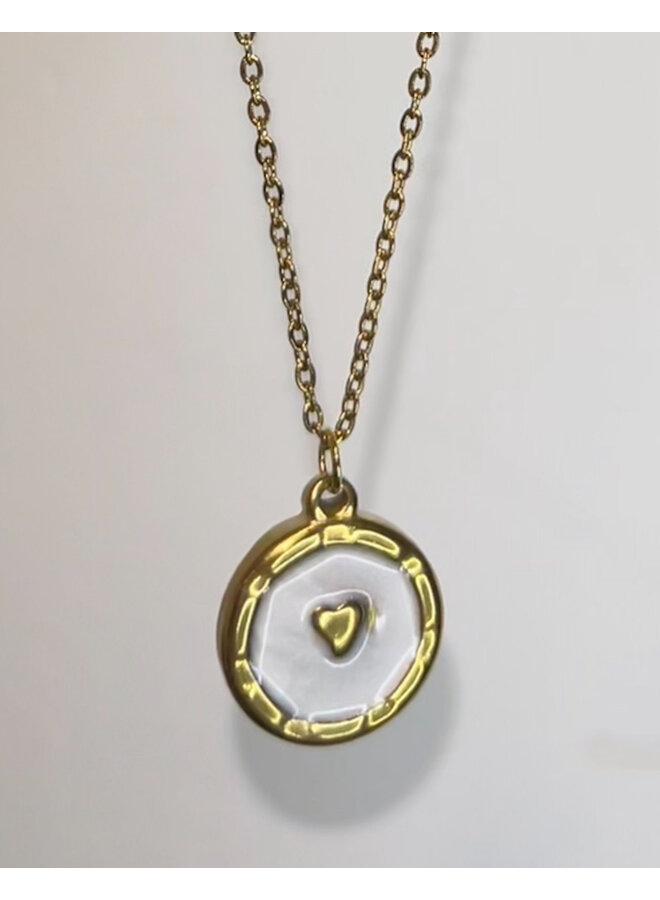 Medium White Heart Necklace
