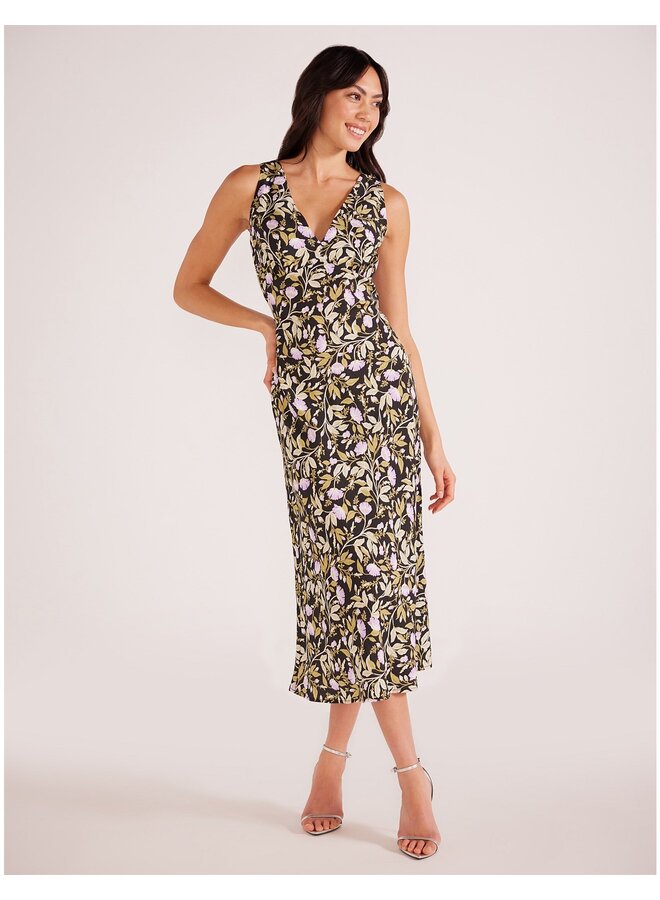 NOCTURNE BIAS SLIP MIDI DRESS