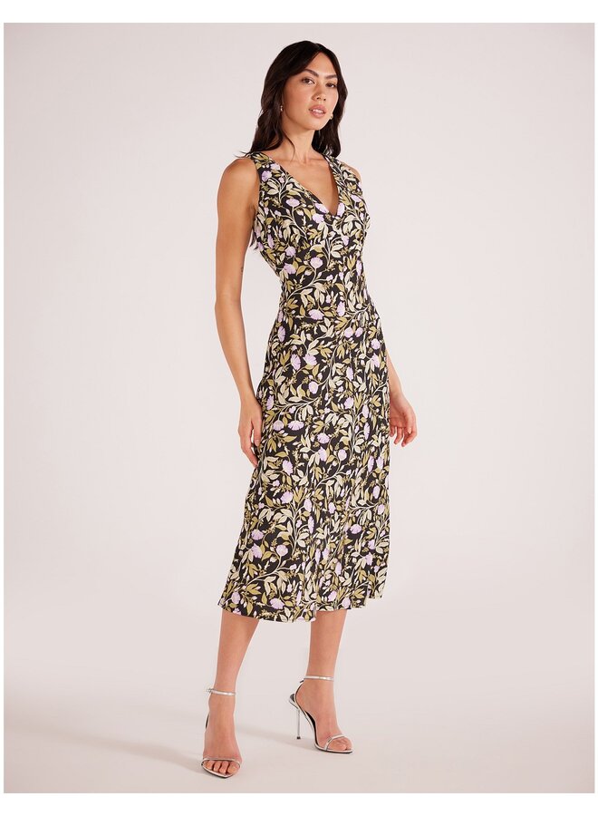 NOCTURNE BIAS SLIP MIDI DRESS