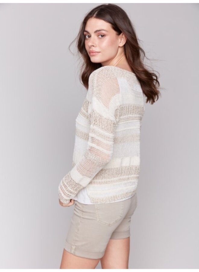 Multi-Yarn Striped Sweater