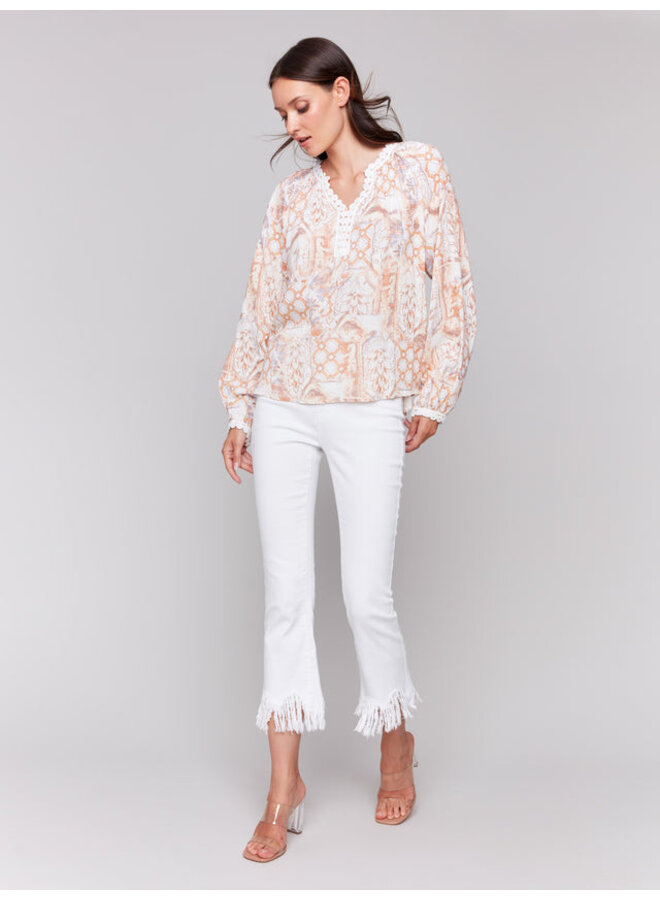 Printed Raglan Blouse