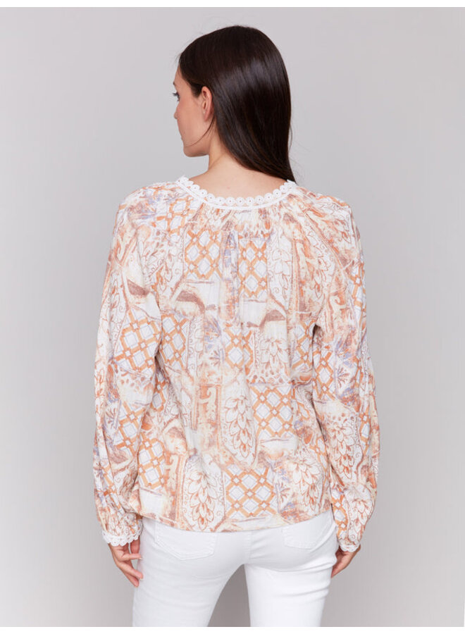 Printed Raglan Blouse