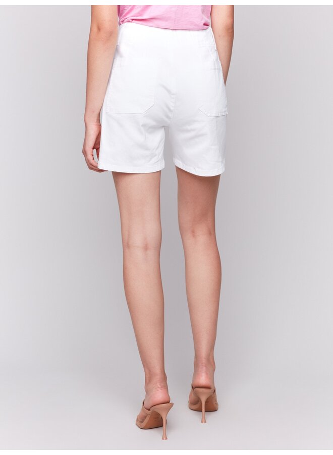 Twill Shorts with Patch Pockets