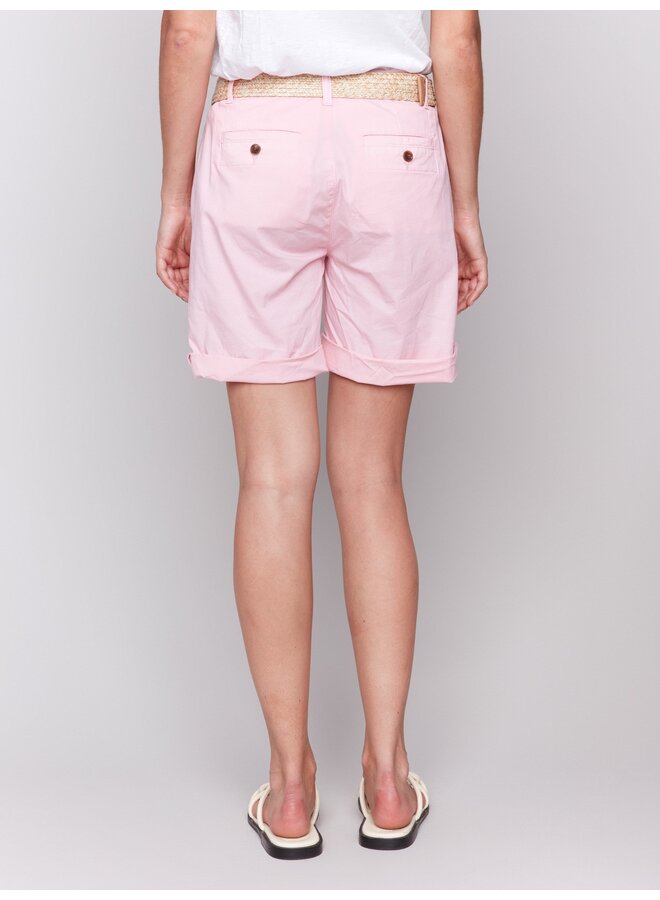 Cuffed Belted Shorts