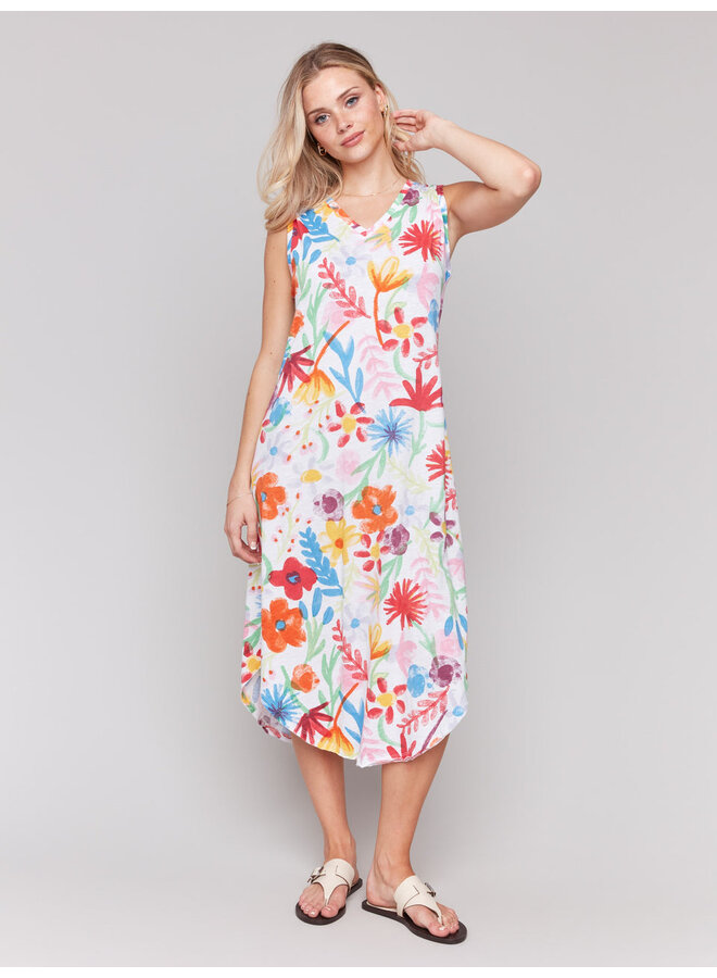 Printed Sleeveless Cotton Dress