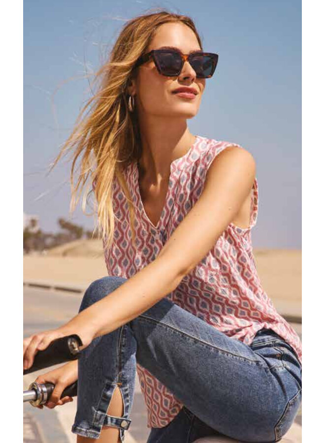 Printed Cotton Gauze Sleeveless