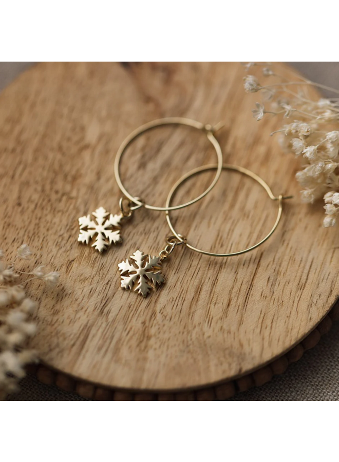 Dainty Snowflake Hoop