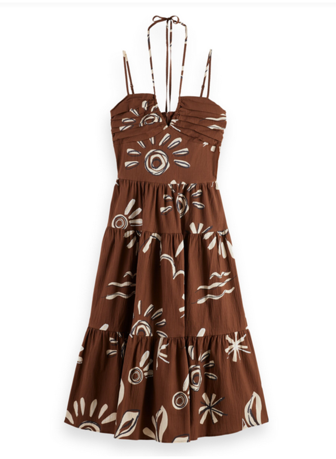 Cotton Seersucker Midi Dress