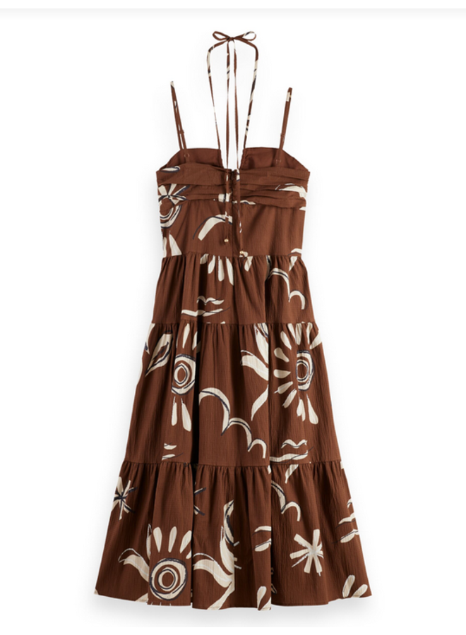 Cotton Seersucker Midi Dress