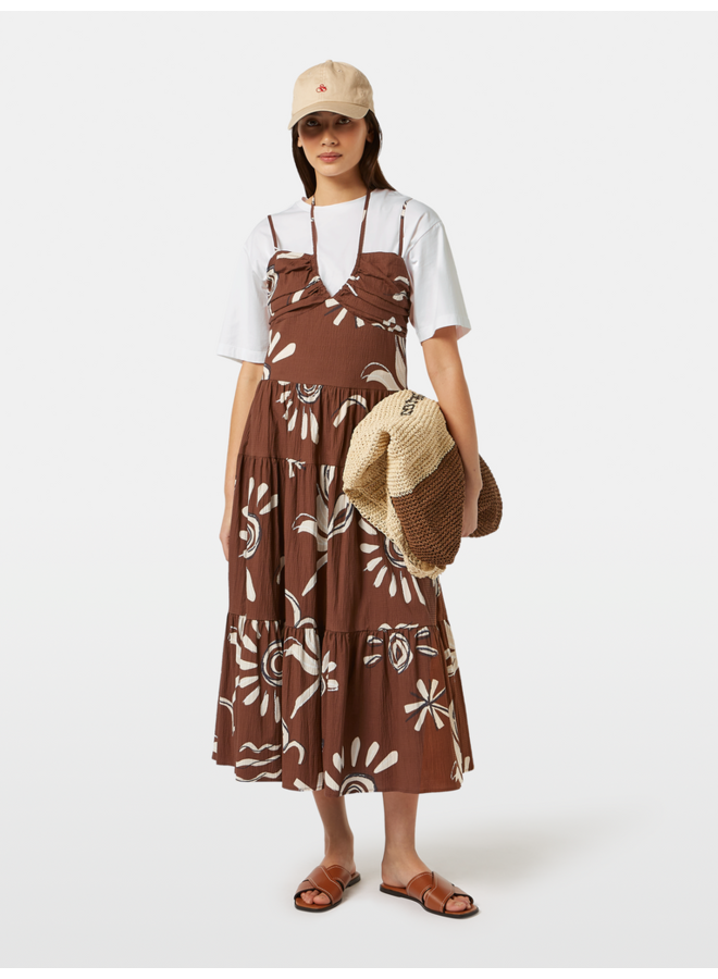 Cotton Seersucker Midi Dress