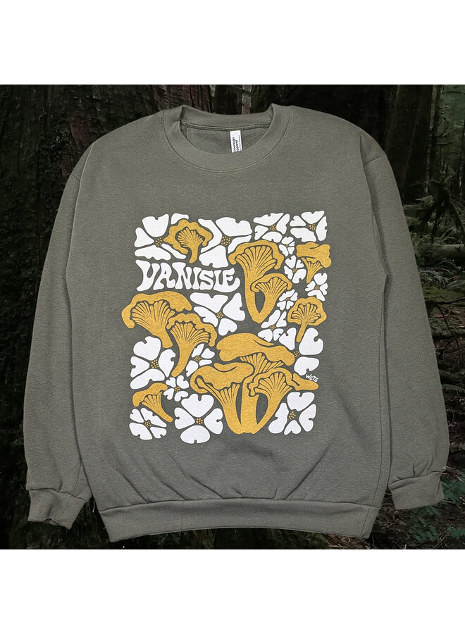 Wmn Retro Shrooms Crewneck