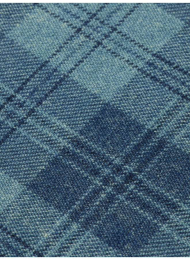 Washed Denim Checked Overshirt