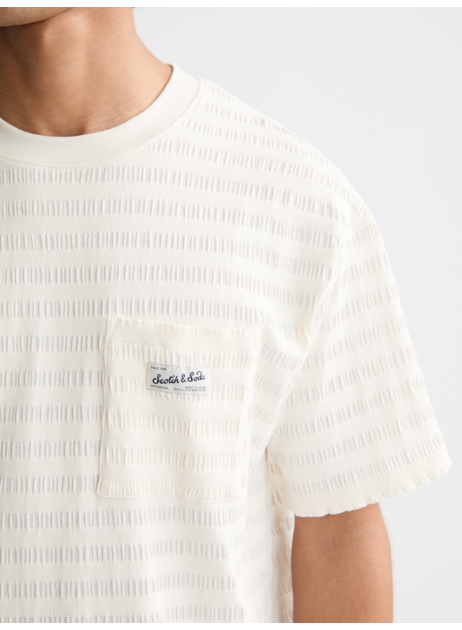 Relaxed Fit Horizonal Textured Tee