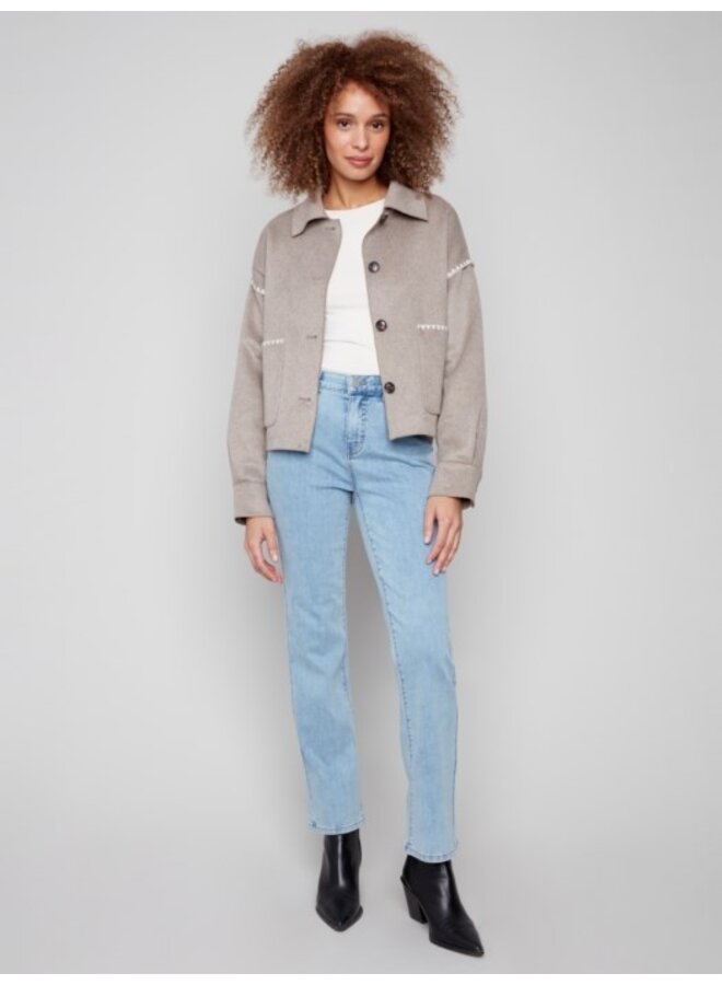 Short Double-Faced Wool Jacket
