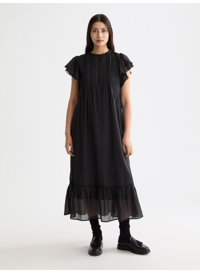 Pleated Lace Maxi Dress