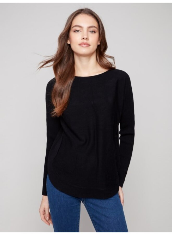 Knit Sweater w/ lace up cuffs