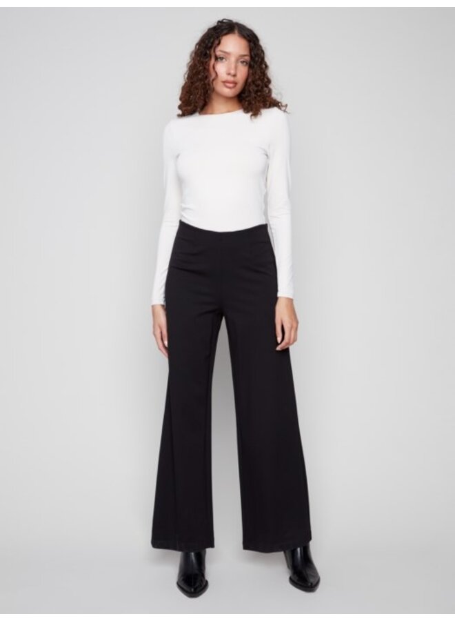 Pull On Ponte Wide Leg Pant