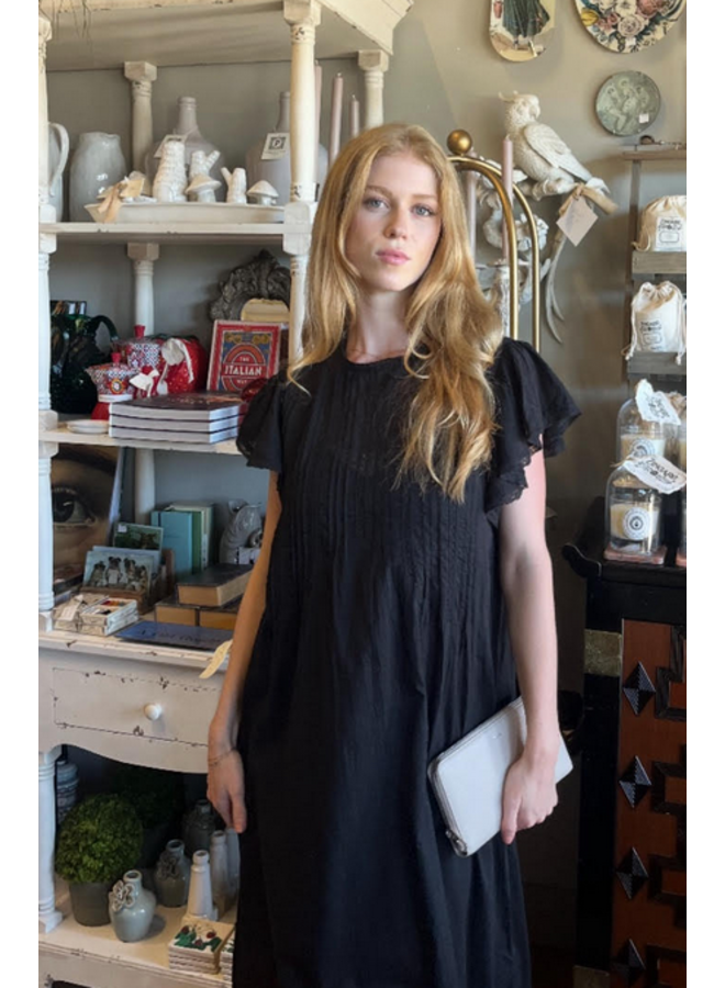 Pleated Lace Maxi Dress