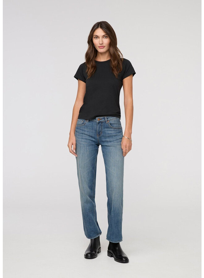 Performance Denim Mid Rise Straight