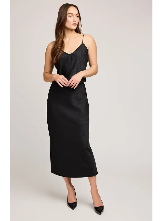 Bonnie Satin Midi Skirt