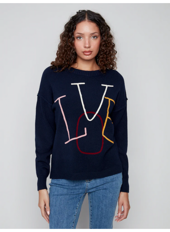 Love Embroidered Crew Neck