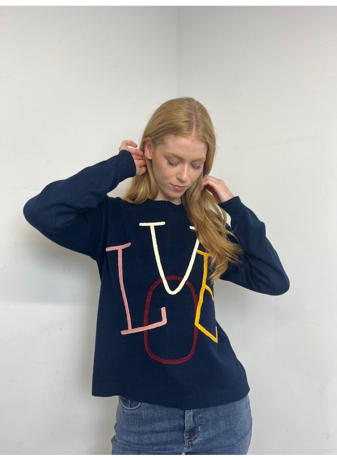 Love Embroidered Crew Neck