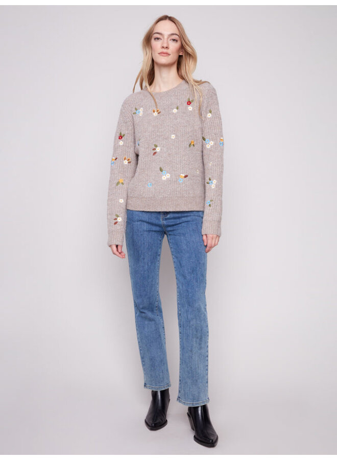 Crew Neck Floral Sweater