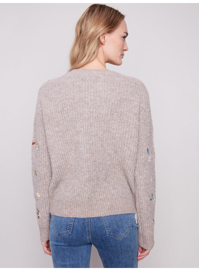 Crew Neck Floral Sweater