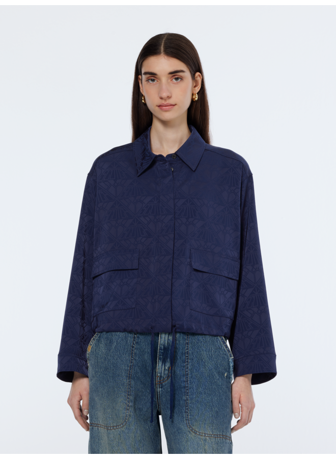 Satin Jacquard Utility Shirt