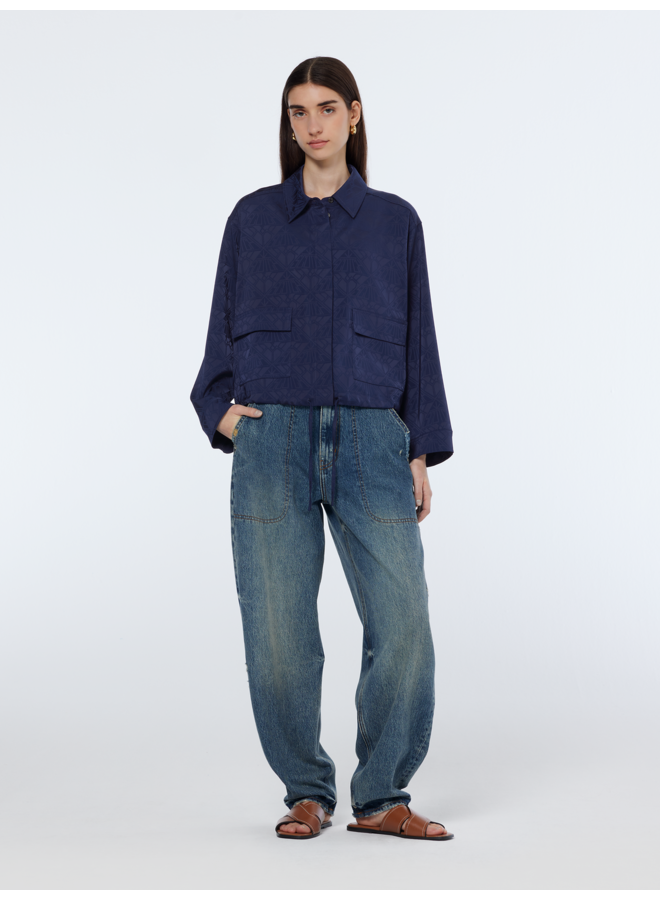 Satin Jacquard Utility Shirt