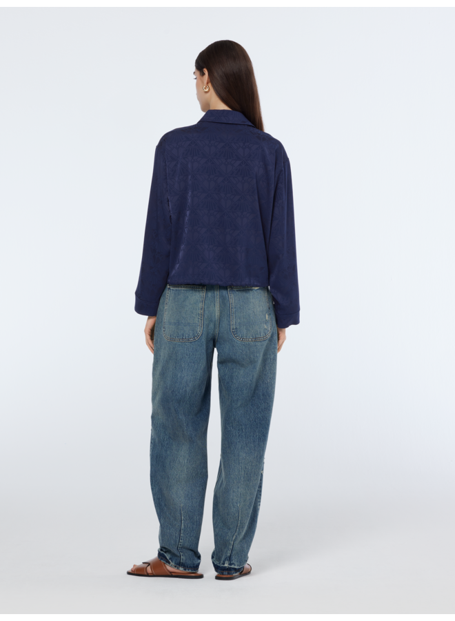 Satin Jacquard Utility Shirt