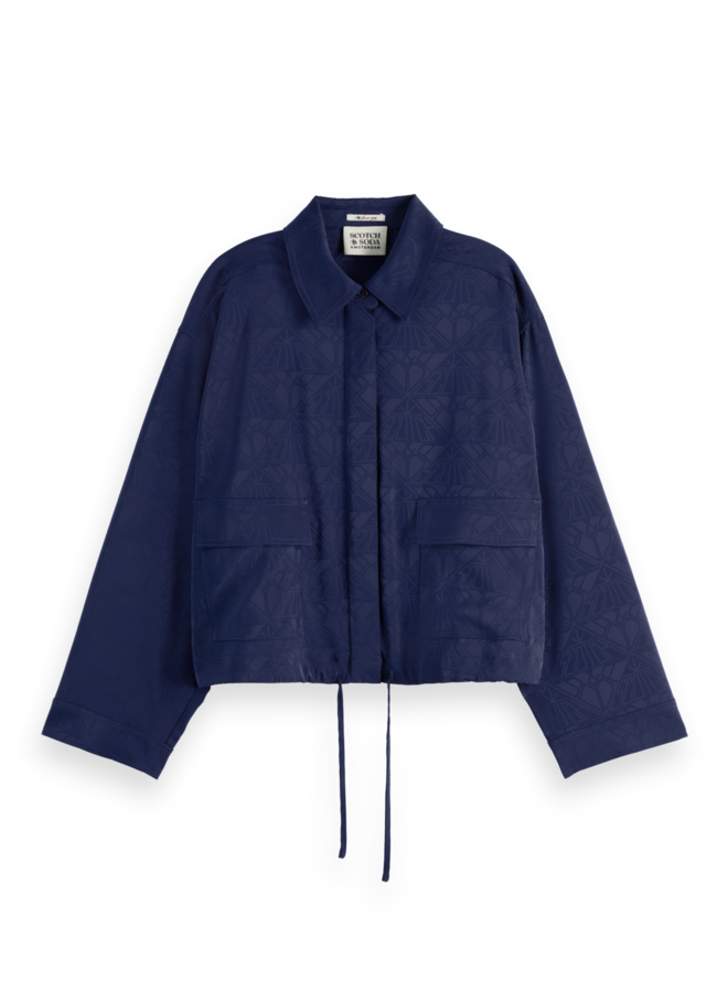 Satin Jacquard Utility Shirt