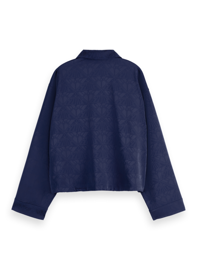 Satin Jacquard Utility Shirt