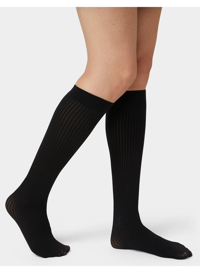 Sheer Rib Knee High Socks one size