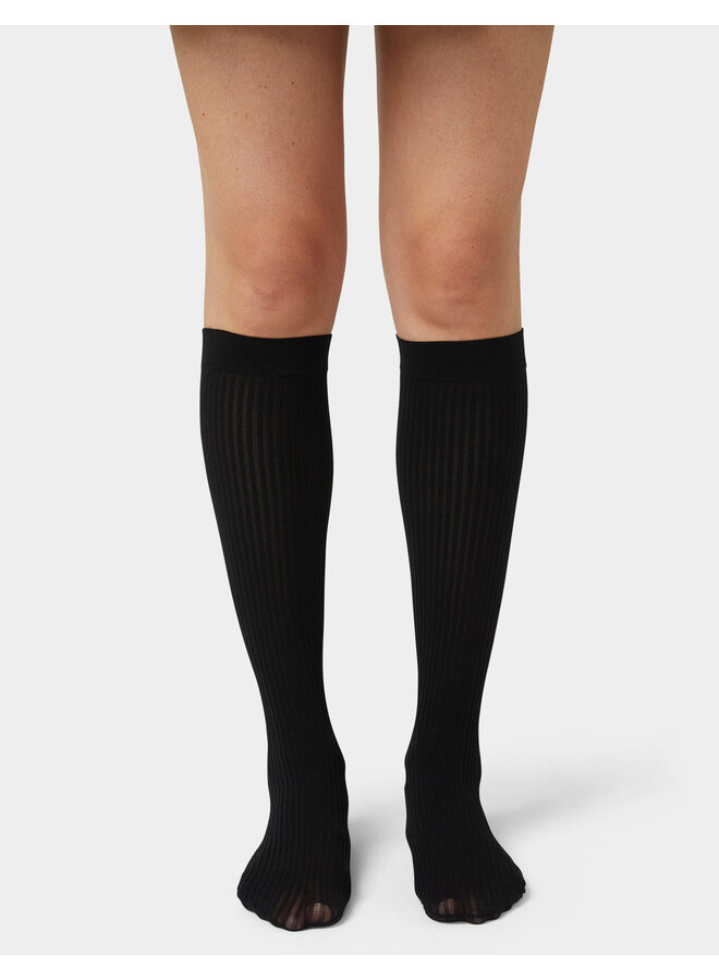 Sheer Rib Knee High Socks one size