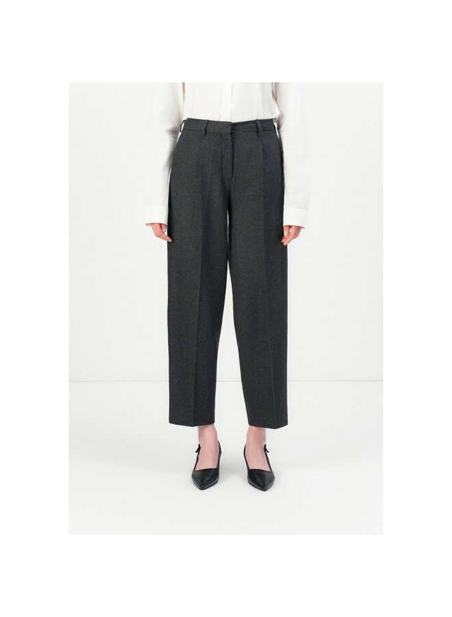 Women's  Wool Blend Barrel Fit Trousers