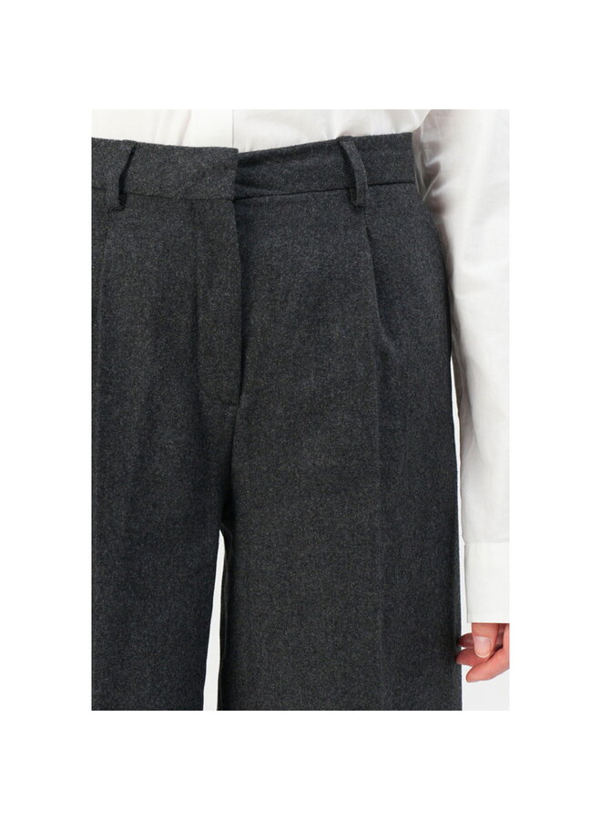 Women's  Wool Blend Barrel Fit Trousers
