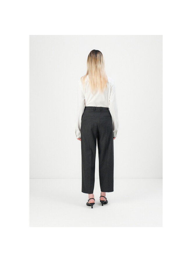 Women's  Wool Blend Barrel Fit Trousers