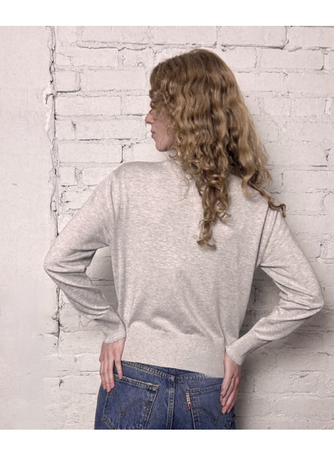 Crew Neck Relaxed Cardigan