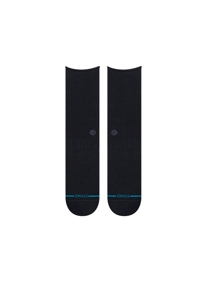 Womens Rolled Solid Crew Sock