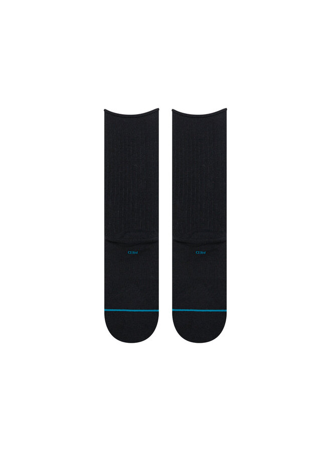 Womens Rolled Solid Crew Sock