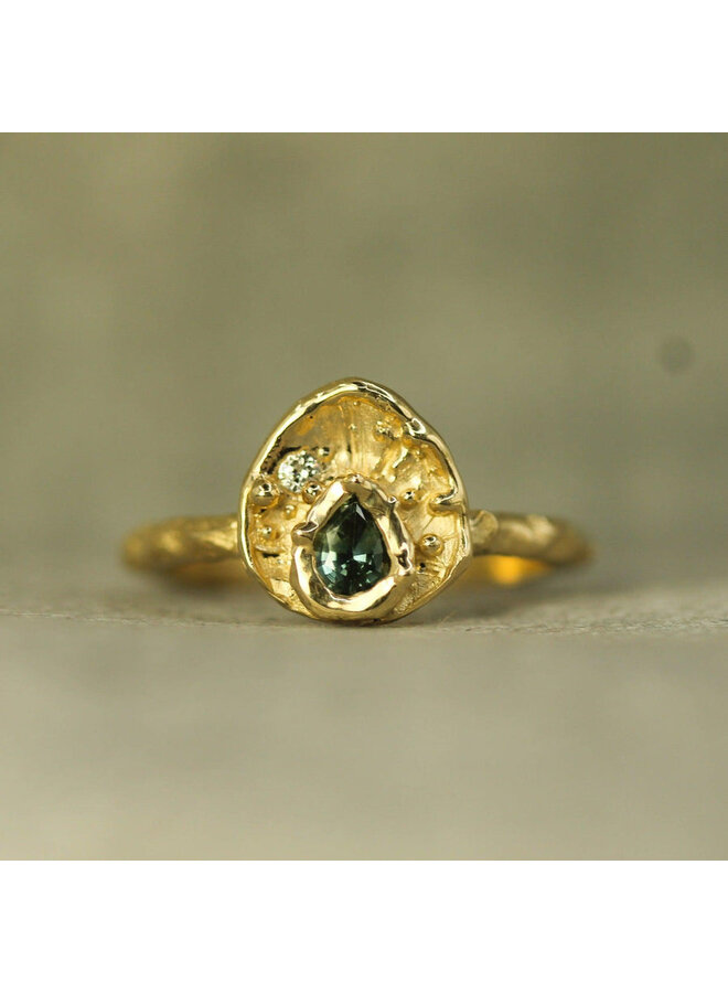 First Star Sapphire & Diamond Ring