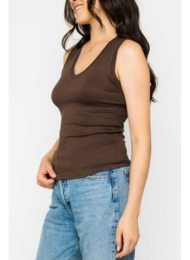Joelle Textured V Neck Tank