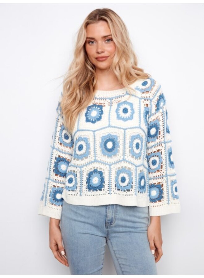 Floral Crochet Sweater
