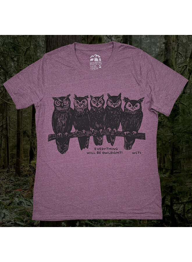 Wmn Everything Owlright Crew -Tee