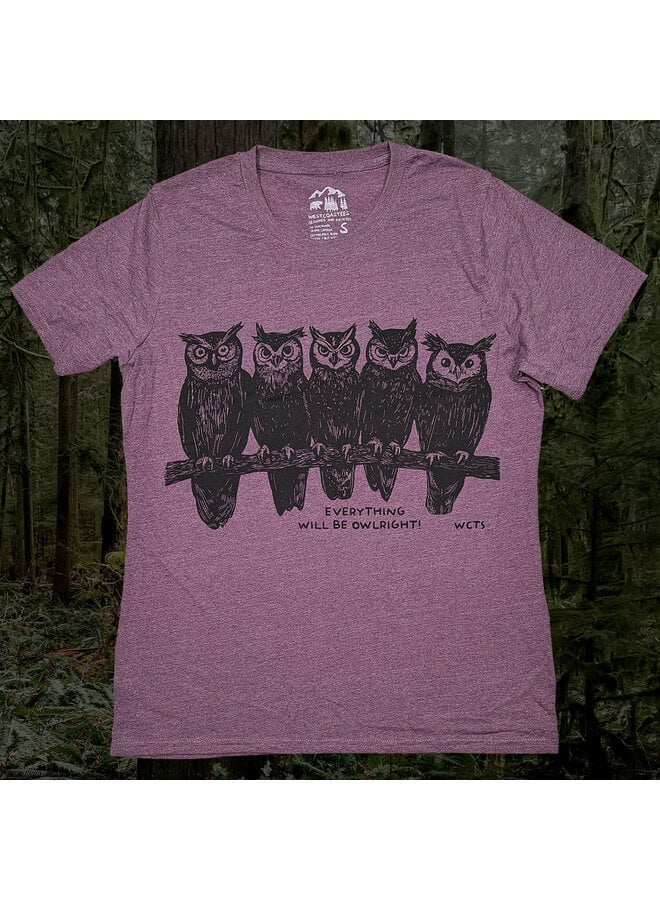 Wmn Everything Owlright Crew -Tee