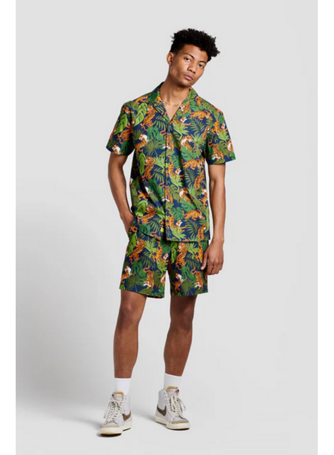 Wild Tigers Print Camp Shirt