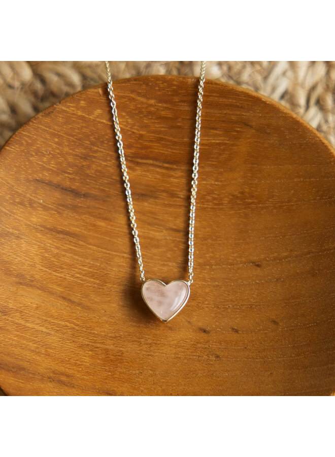 All Your Heart Necklace Rose Quartz