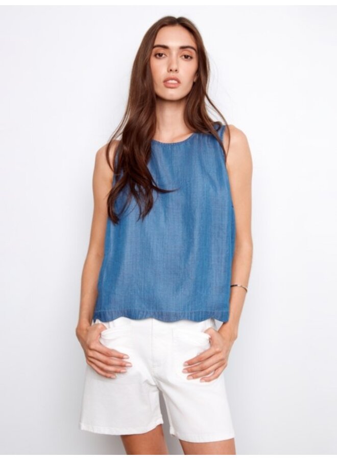Scalloped Hem Sleeveless