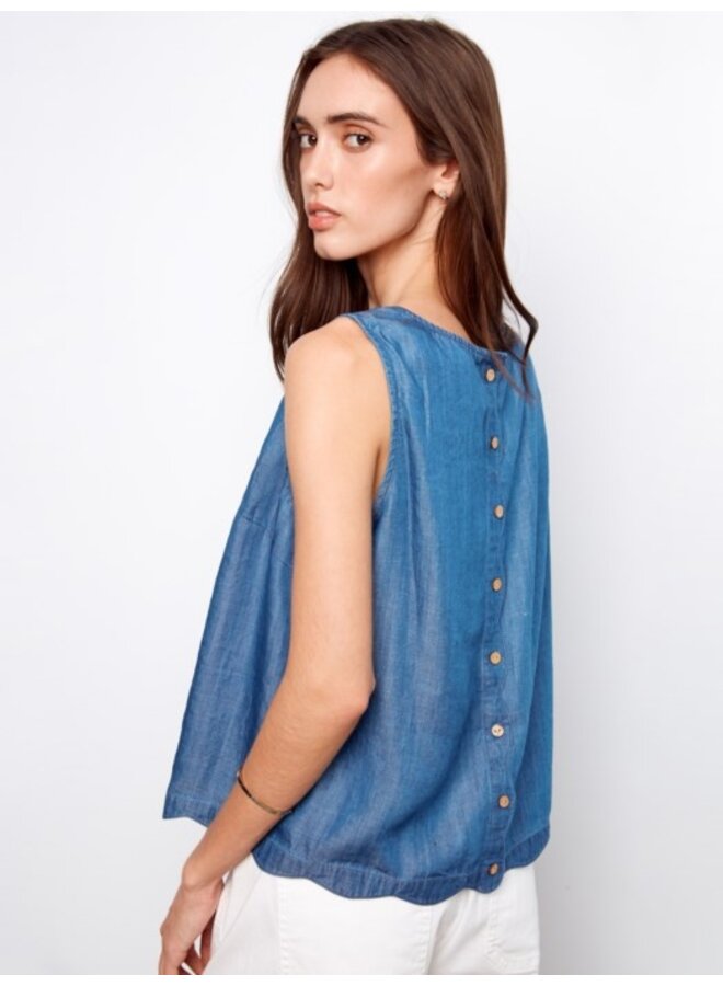 Scalloped Hem Sleeveless